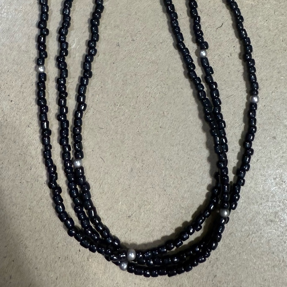 Silpada Elegant Black Glass & Sterling Silver Beaded Necklace